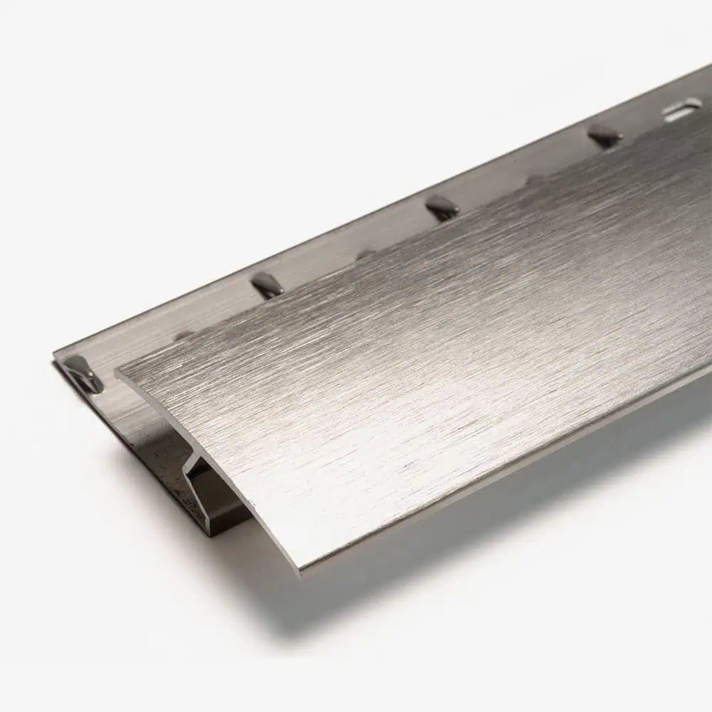Gripperrods Premier Brushed Steel Nickel Zig Zag Door Trim - Carpet to Tile/wood