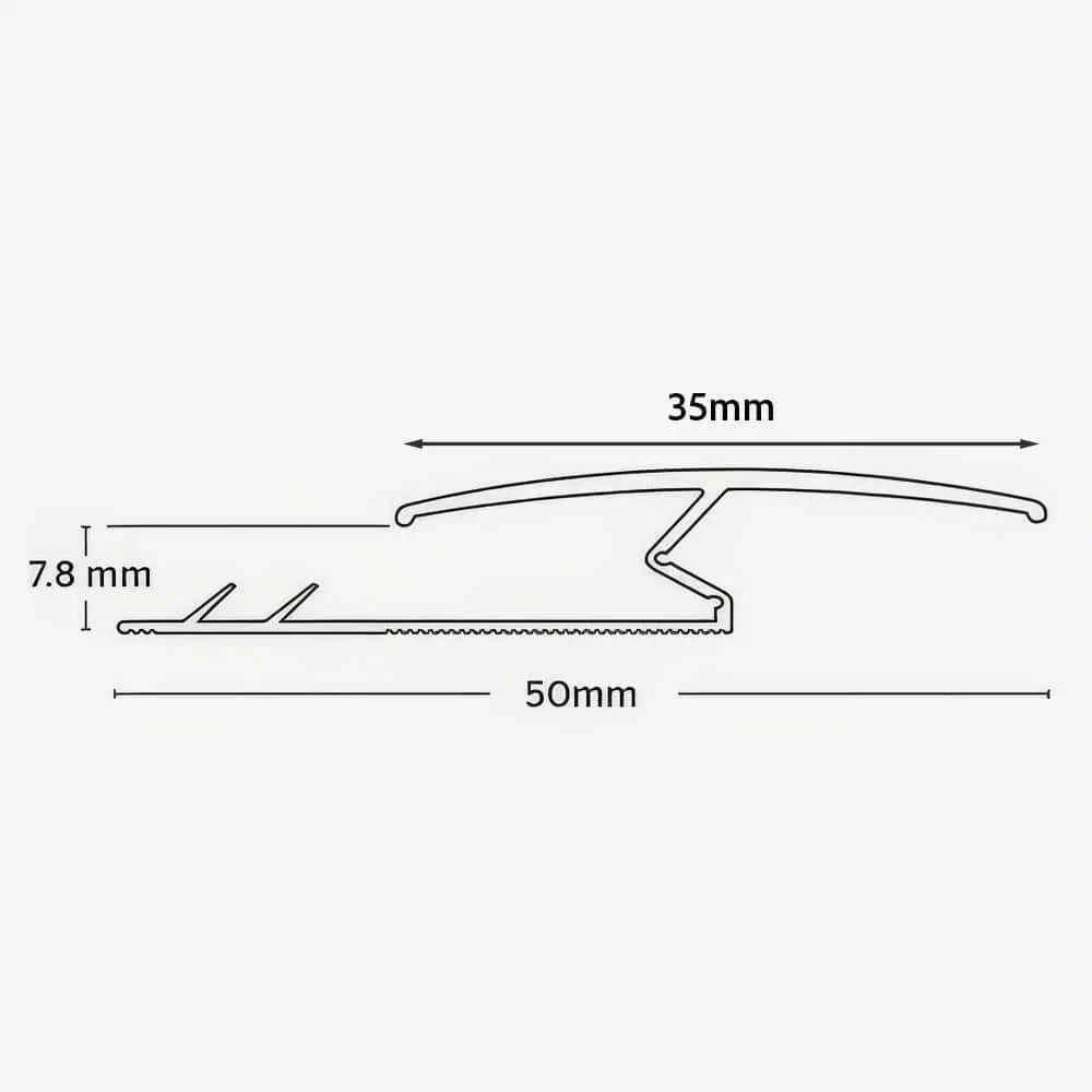 Gripperrods Premier Brushed Steel Nickel Zig Zag Door Trim - Carpet to Tile/wood