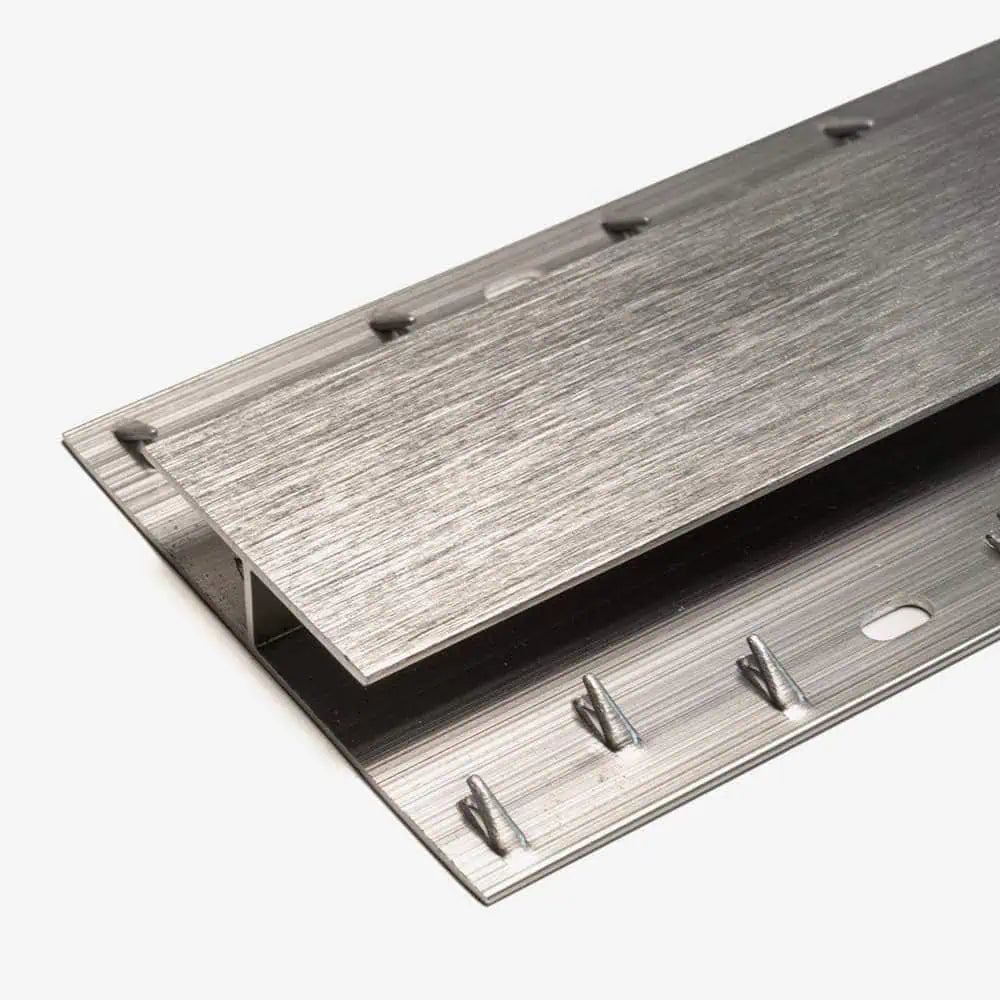 Gripperrods Premier Brushed Steel Nickel Double Door Trim - Carpet to Carpet