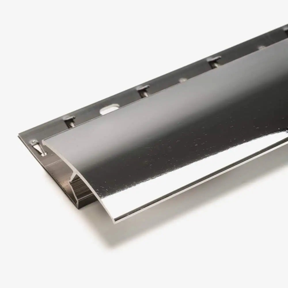 Gripperrods Premier Chrome Zig Zag Door Trim - Carpet to Tile/wood