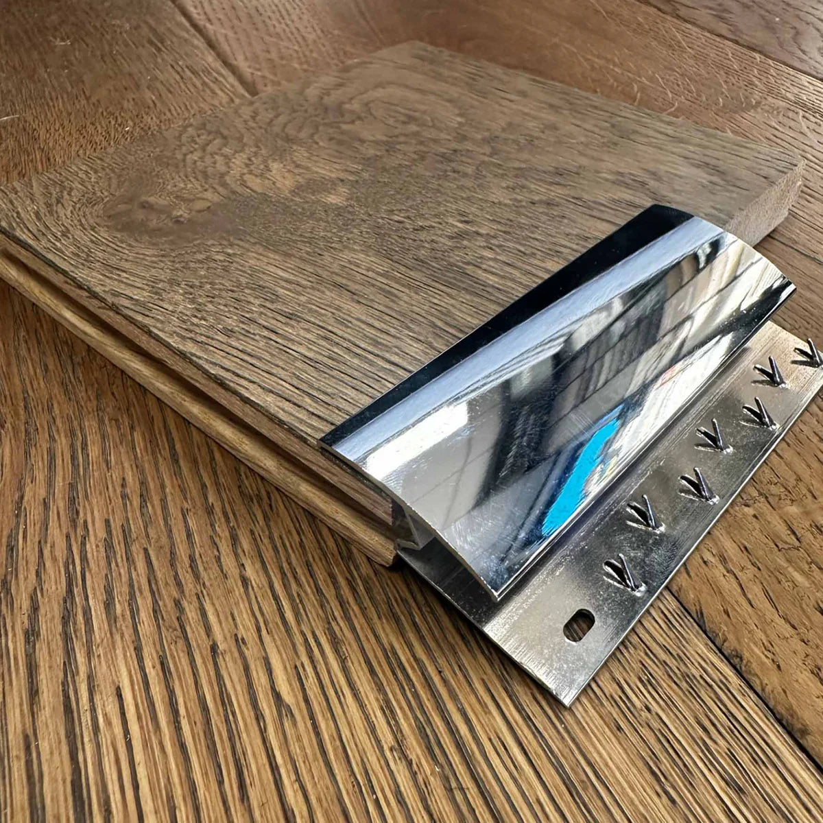 Gripperrods Premier Chrome Zig Zag Door Trim - Carpet to Tile/wood